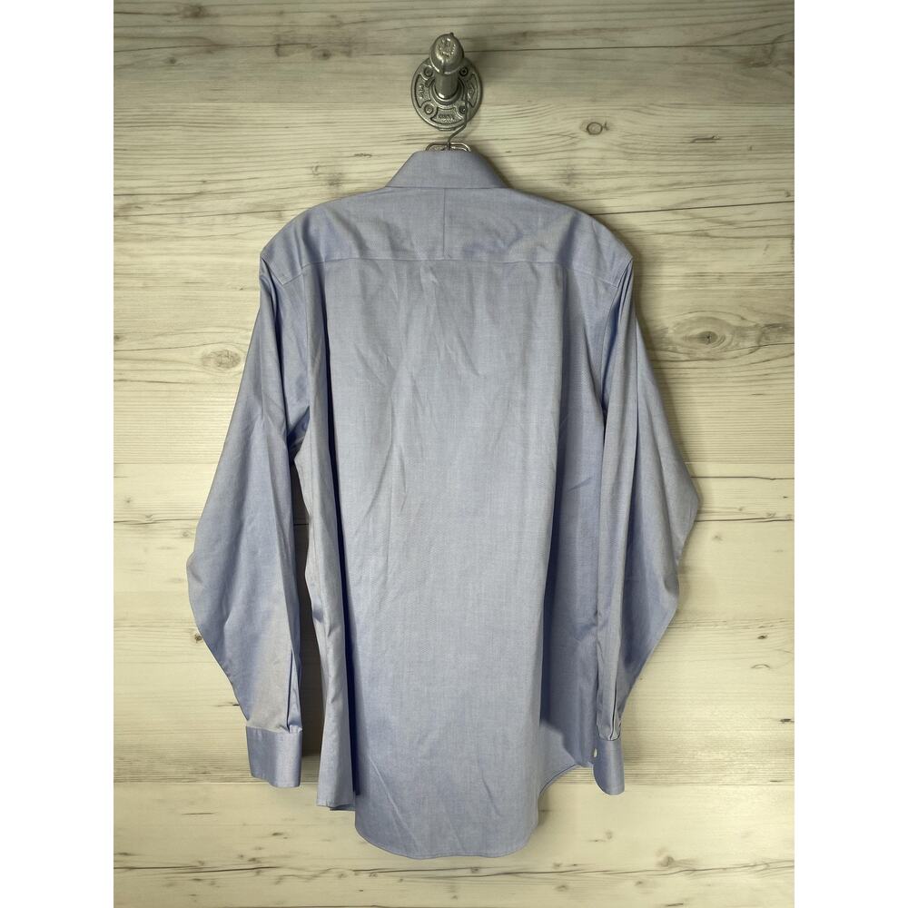 Jos A Bank Shirt Mens 15.5 34 Blue Traveler Tailored Fit Dress Long Sleeve - Picture 10 of 10